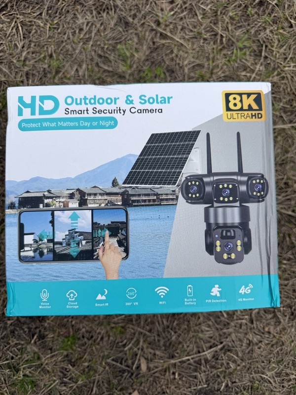 HD Outdoor & Solar Smart Security Camera 8K Ultra HD WiFi 4G 360° VR