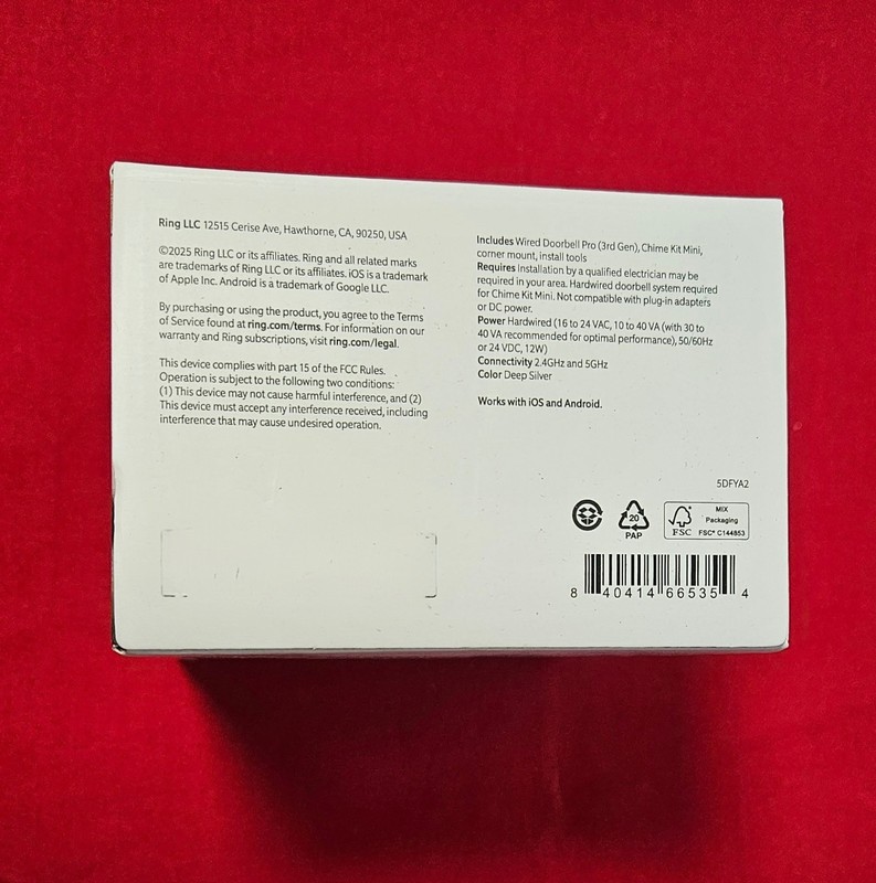 Ring Wired Doorbell Pro (3rd Gen) Retinal 4K New+ Sealed gallery