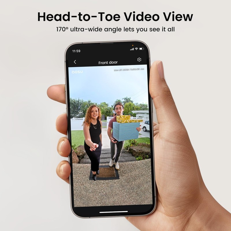 Wireless Doorbell , 170° Ultra Wide Viewing Angle, Intelligent Parcel Detecti... gallery