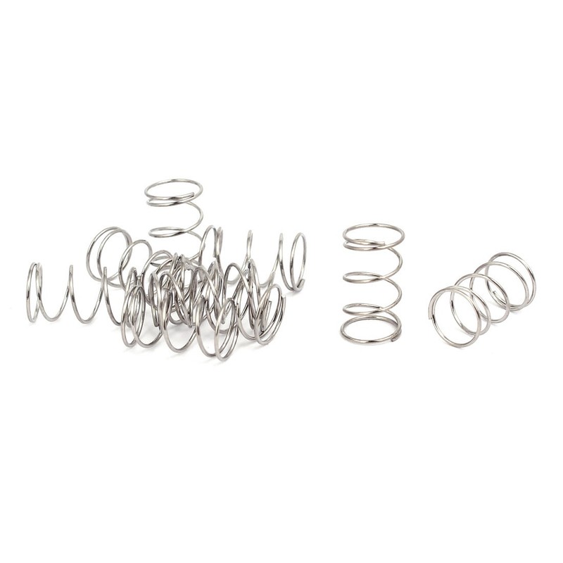 0.4Mmx6mmx10mm stainless steel 304 compression springs silver 10pcs