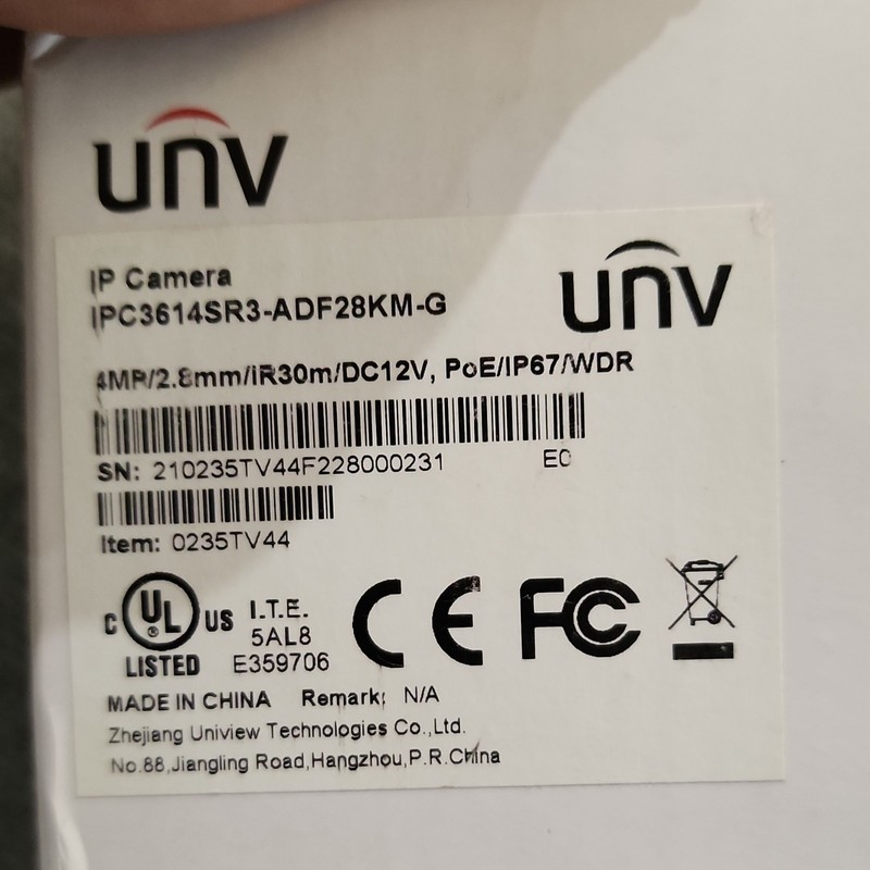 UNV IPC3614SR3-ADF28KM-G Dome IP Camera 4MP 2.8mm IR30m PoE IP67 gallery