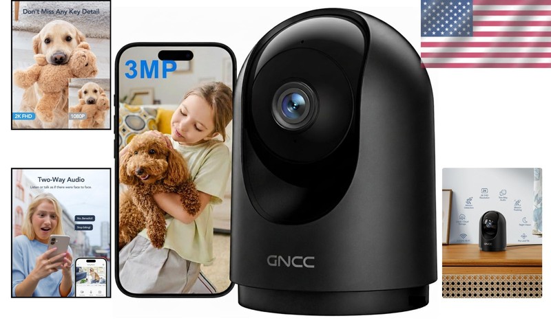 Smart Indoor Security Camera - 2K Video, Motion Detection & Alexa Compatibility gallery