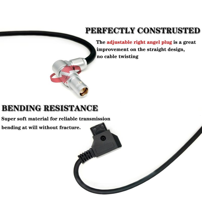 HENGYONGTA D-tap to RED Komodo 6K Flexible Power Cable, Rotatable Right Angle... gallery