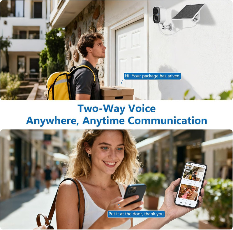 2K Security Camera Wireless Outdoor,Solar Powered Wifi Cameras for Home Security gallery
