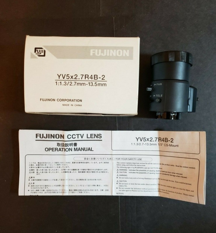 **NEW** FUJINON YV5x2.7R4B-2 ~ 1:1.2/2.7mm-13.5mm VARIFOCAL LENS ~ CCTV Camera gallery