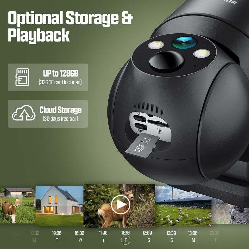 Security Cameras Wireless Outdoor, 4G LTE Cellular Security Camera with Built-in gallery