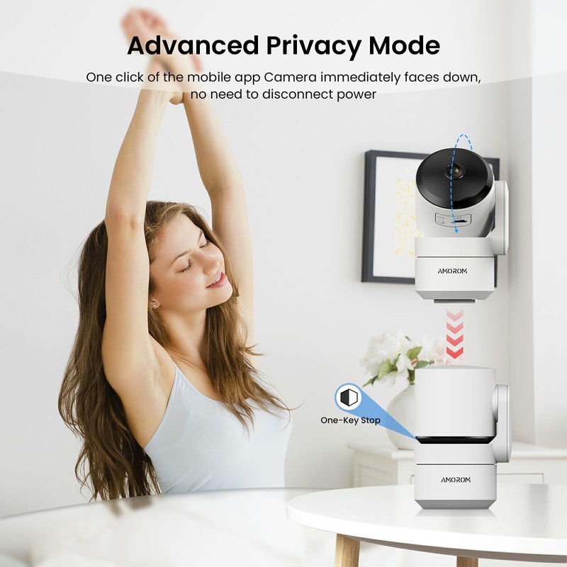 2 Pack 2K Indoor Security Camera Wireless, 360° Pan-Tilt Wi-Fi Pet/Baby Monit... gallery