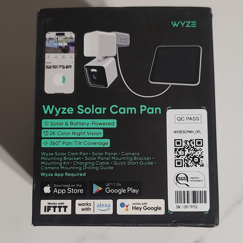 Wyze Solar Cam Pan 2K Color Night Vision 360 Pan/Tilt Wi-Fi Solar/Battery gallery
