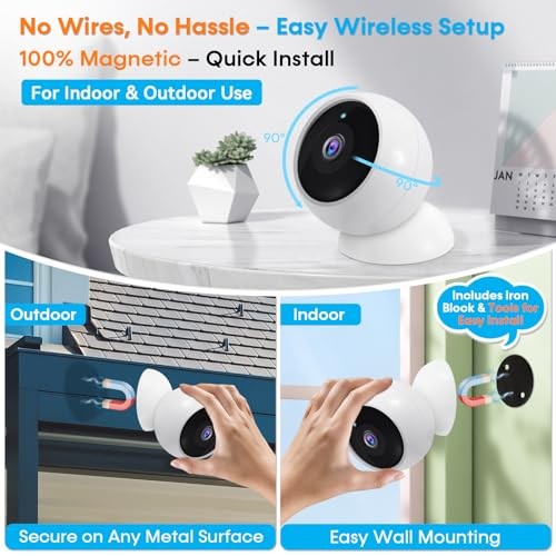 4 Pack Wireless Magnetic Security Camera 2K WiFi gallery