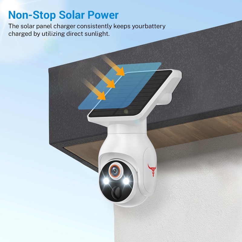 Solar Panel Powered Security Camera 1080p WiFi Camera with Night Vision Motion gallery