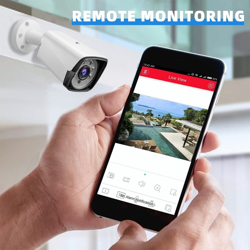 Sistema De Seguridad 8 Camaras Exterior 8CH 4K Wifi CCTV DVR Con Visión nocturna gallery