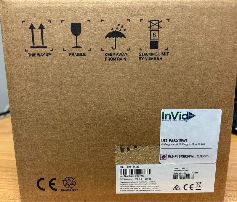 InVid ULT-P4BXIR28WL 4 Megapixel IP Plug & Play Bullet Camera