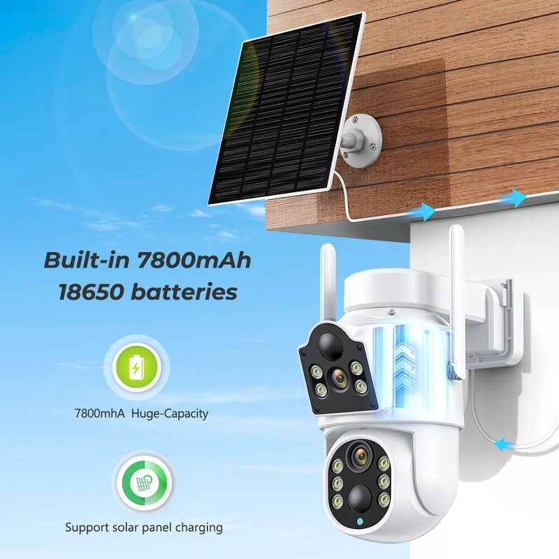 8MP WiFi Solar Camera Outdoor PIR Human Detection Wireless Surveillance Camera gallery