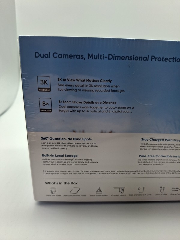 eufy SoloCam S340 Solar Wireless Security Camera Outdoor Dual Cam 360° Brand New gallery
