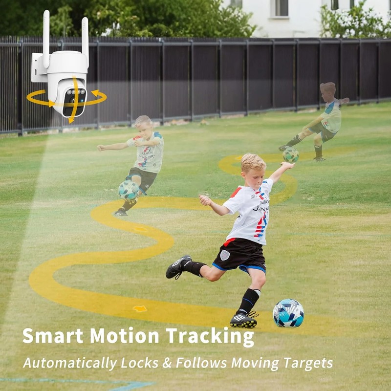 Solar Powered Security Camera, 360° Wireless Outdoor Camera,Motion Tracking, AI gallery