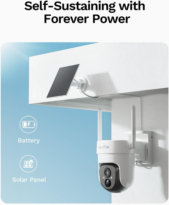 No Wifi Security Camera, 4G LTE Cellular Security Camera with SIM Card, 2K Solar gallery