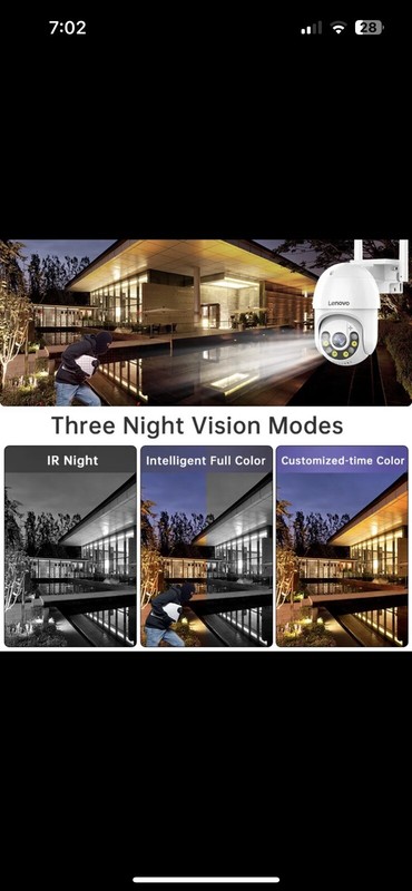 Lenovo 5mp Wi-Fi Camera Audio CCTV Surveillance Outdoor 4x Digital Zoom Night gallery