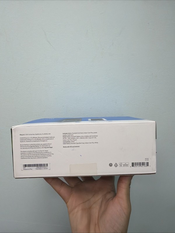 Ring - Battery Doorbell 2K (newest model), Speckled Gray + Indoor Cam Plus - ... gallery