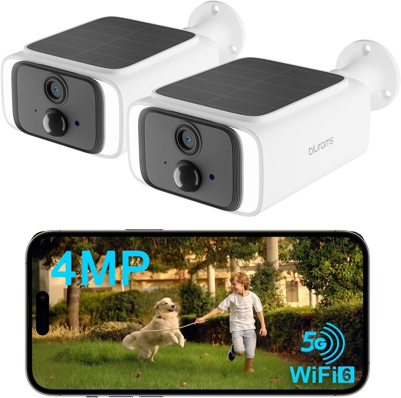 blurams 4MP Solar Security Camera Wireless Outdoor Dual-Band WiFi 6