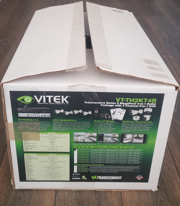 VITEK VT-TH2KT4B HD Security Camera System 4 Camera DVR Kit NEW Open Box gallery