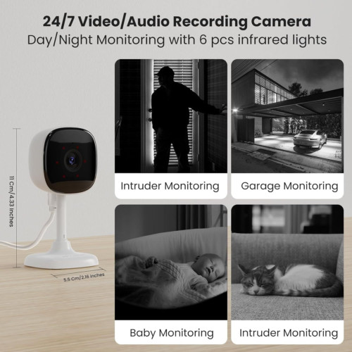 WiFi Indoor Camera for Home Security, 24/7 Recording for... gallery