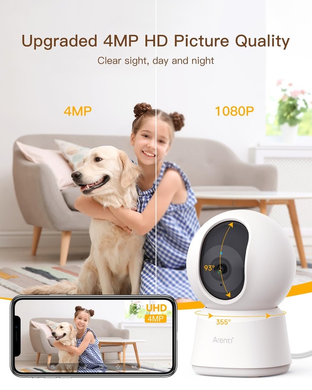 4MP Pet Camera 5G WiFi 6 Indoor Security Camera Pan Tilt Auto Tracking Night... gallery