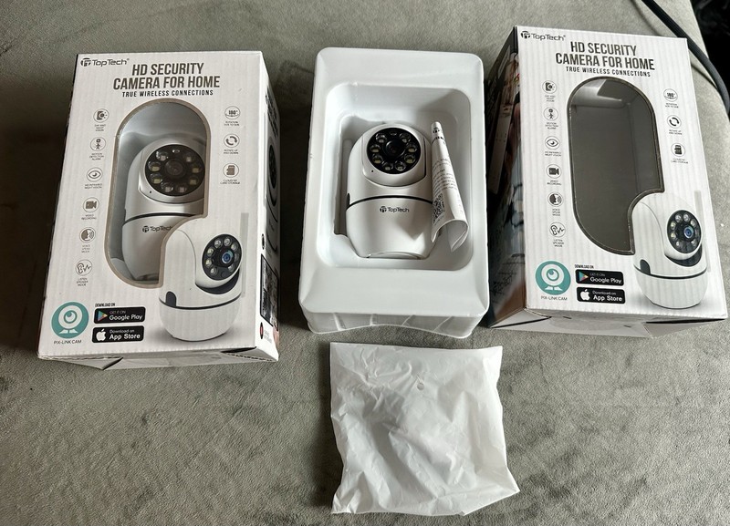 2 TopTech 1080p Wi-Fi Indoor IP Camera Pan/Tilt Night Vision 2-Way Audio