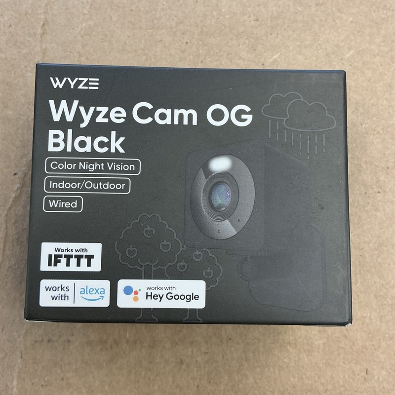 Wyze Cam OG 1080p Color Night Vision Spotlight Motion Black Wi-Fi Smart Sealed