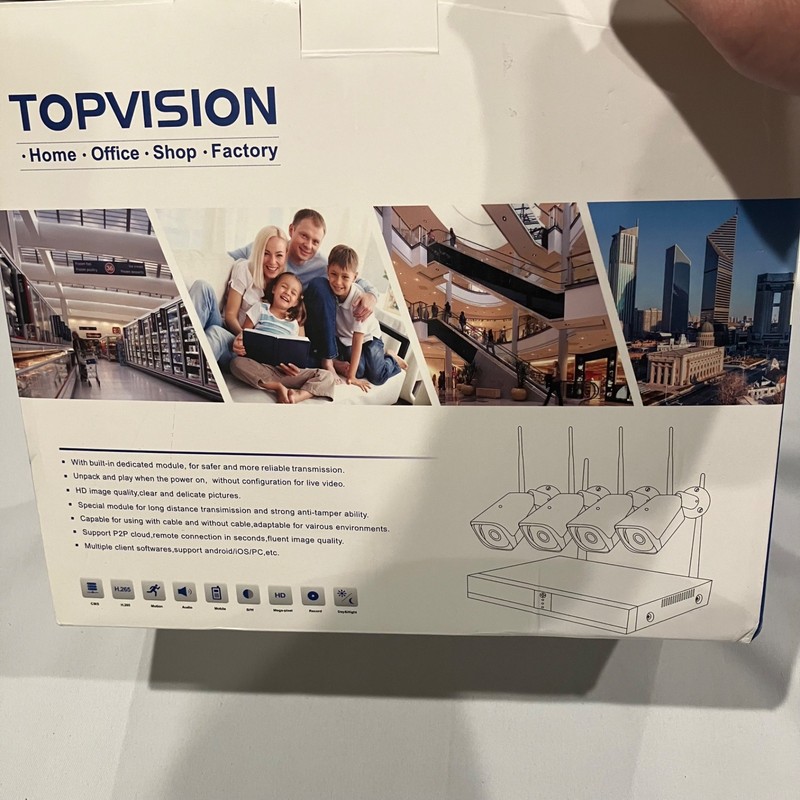 TOPVISION 4pcs Security System Wired Cameras New Open Box gallery