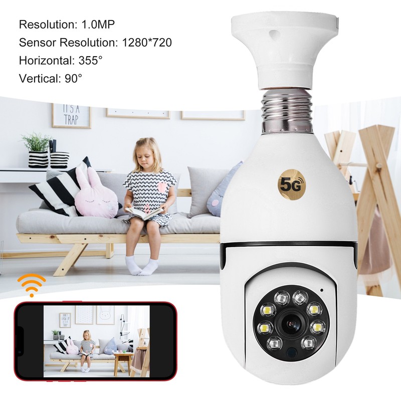 2.4G & 5G WiFi 1080P Surveillance Camera E27 Light Bulb Home Indoor Security Cam gallery