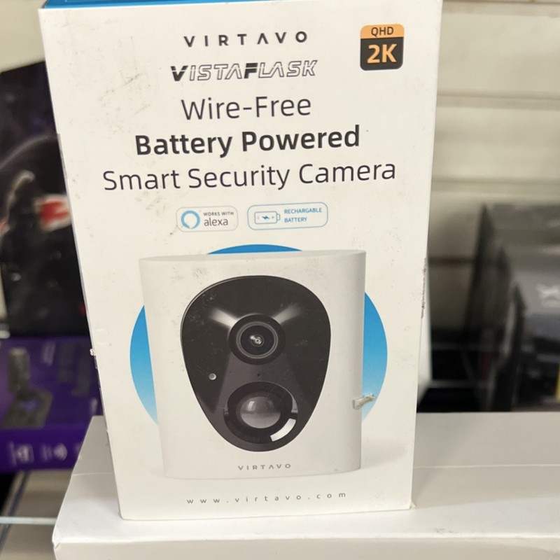 Virtavo VISTAFLASK Wireless Battery Security Camera 2K QHD Night Vision Alexa