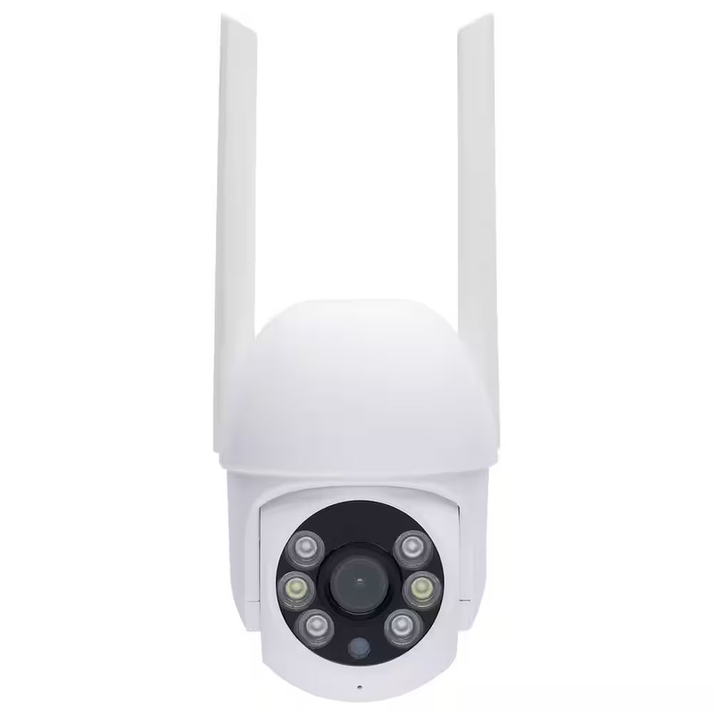 Starfish Wi-Fi Smart Outdoor Pan and Tilt Plug-In Security Camera with Light, Wh gallery