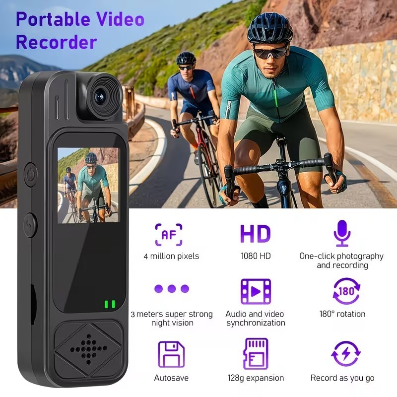 Mini HD Camera 2K 1080P Night Vision 180° Rotate Loop Recording Portable 32gb SD gallery