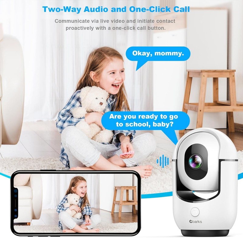 2K Pan/Tilt Security Camera, WiFi Indoor Cameras for Home Security with AI Motio gallery
