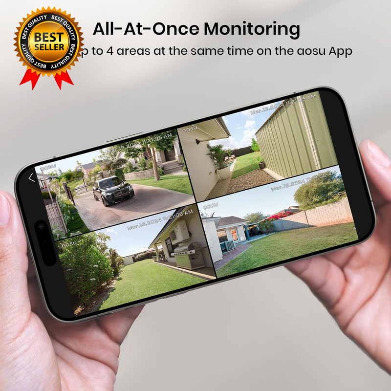 Security Cameras Outdoor Wireless 4 Cam-Kit No Subscription Solar-Powered Home gallery