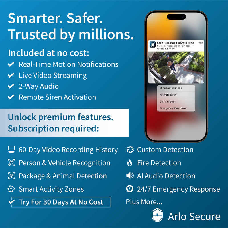 Arlo Pro 5S VMC4460P Camera, 4-Pack, White - Certified Refurbished gallery