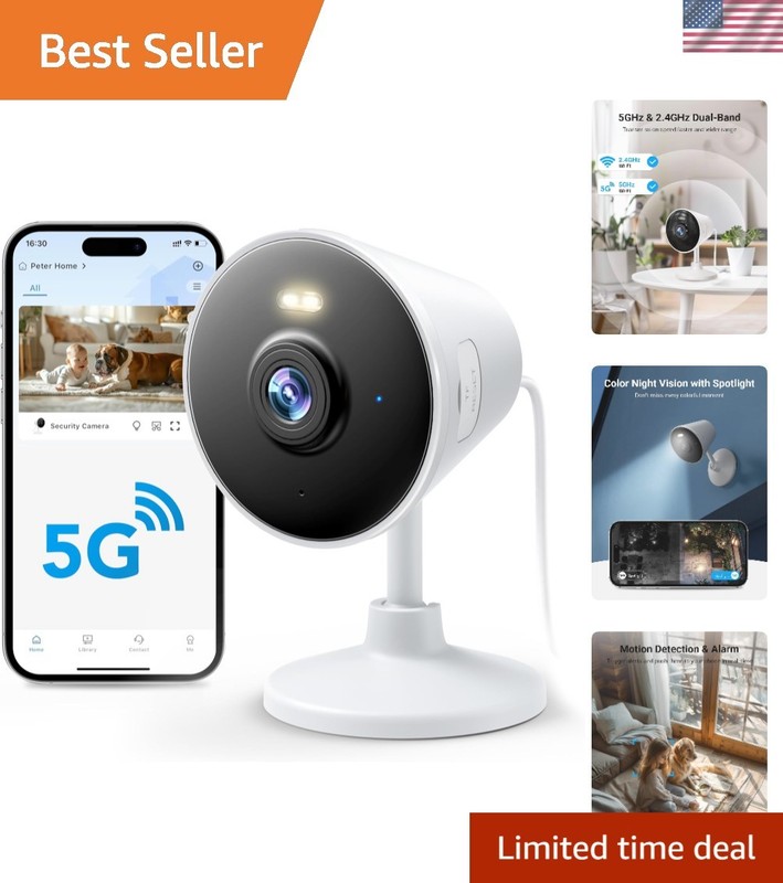 Dual-Band WiFi Camera with 1080P Resolution – Ideal for Baby & Elder Monitoring