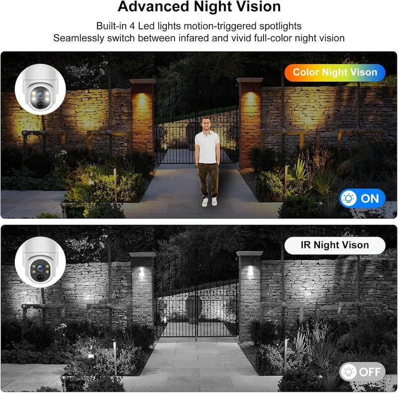 Solar-Powered 360° Live View Camera with 2K Color Night Vision & Alerts gallery