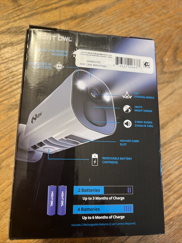 NIGHT OWL CAM-BWNIP4-BU No-Wire (Battery) 2K Spotlight Cameras with 2-Way Audio gallery