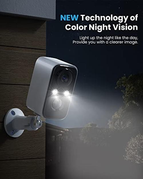 Solar Panel Security Cameras Wireless Outdoor - Battery Powered 1Pack-White gallery