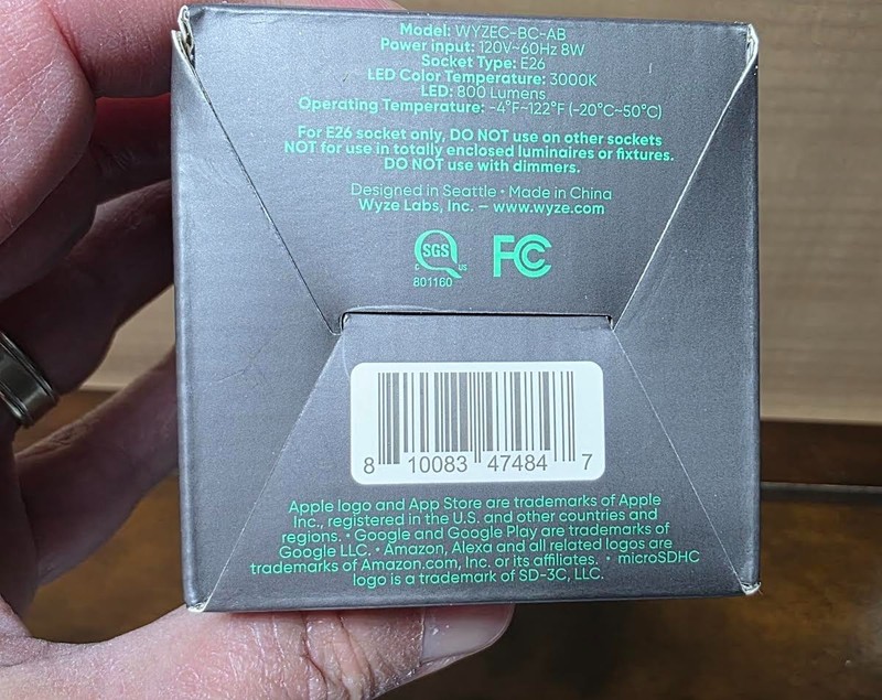 WYZE Accessory Bulb for WYZE Bulb Camera E26 Socket / 800 Lumens / NEW Sealed gallery