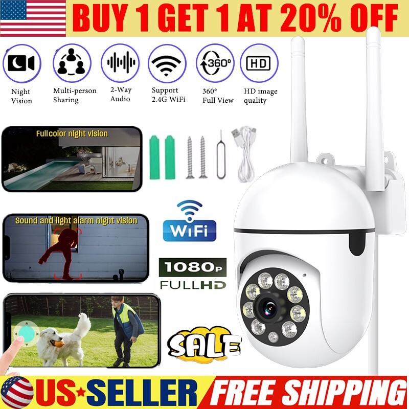 1PC Wireless WiFi Security Camera System Night Vision 1080P Camera(No adapter)