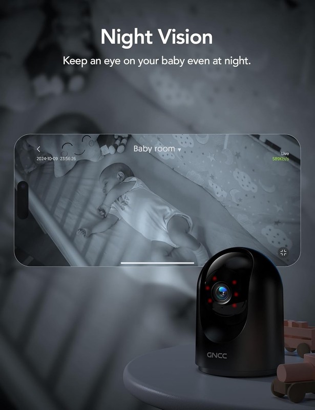 2K Indoor Security Camera with Night Vision & Motion Detection for Home Safety gallery