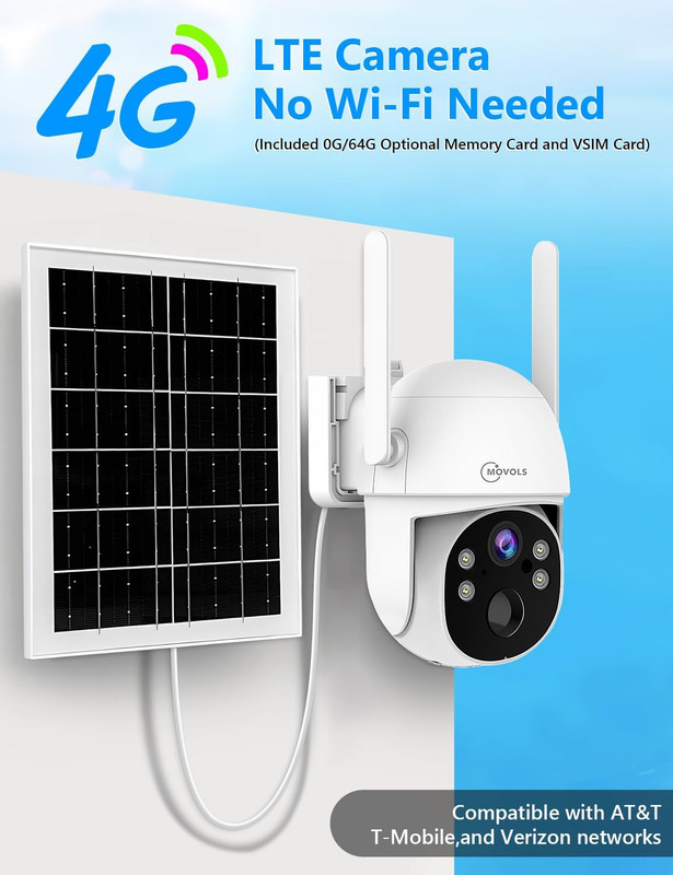 Lifetime-Free-Data 4G-Lte-Cellular Solar-Security-Camera Wireless Outdoor: No Mo gallery