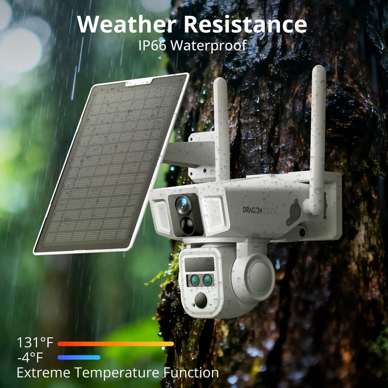4G Cellular Security Camera 4K, Wireless Solar Outdoor Camera Triple Lens Bul... gallery