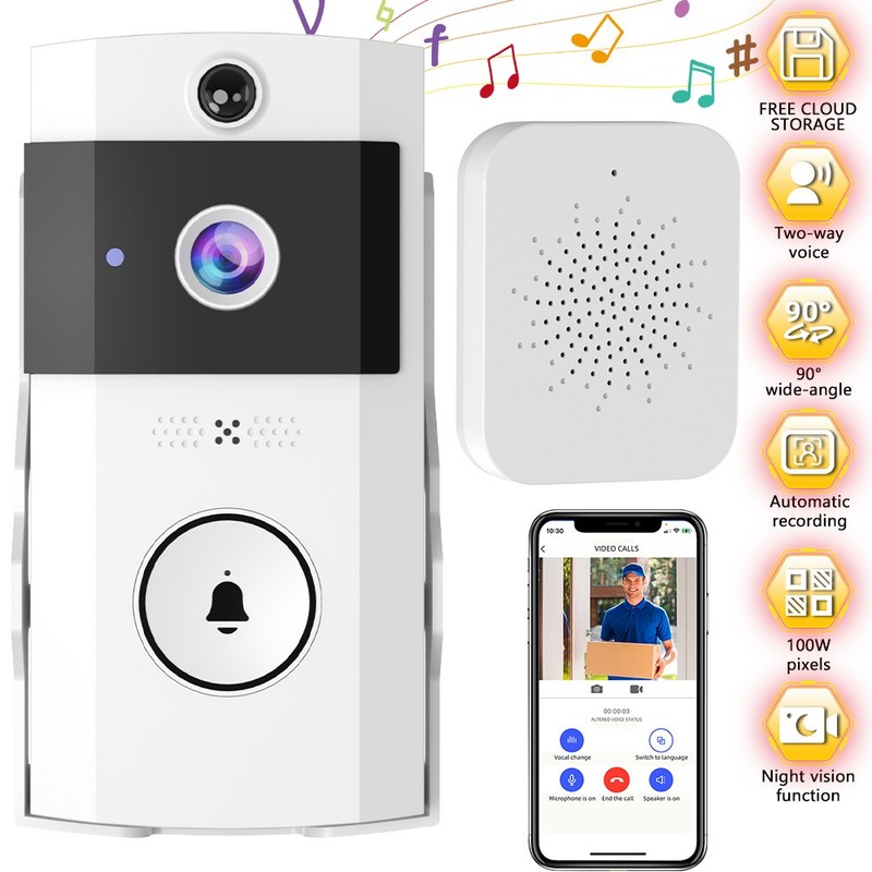 Wireless Security Smart WiFi Doorbell Intercom Video Camera Door Ring Bell USA