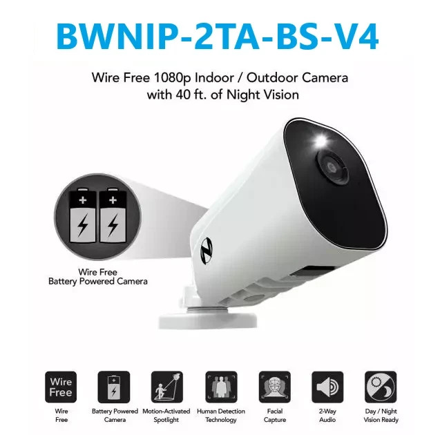 Night Owl BWNIP-2TA-BS-V4 1080 Wire Free Add On Camera with Night Vision™