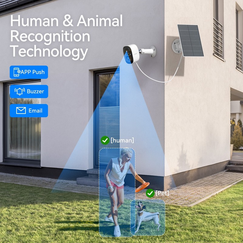 4MP WiFi6 Solar Security Cameras with Monitor Color Night Outdoor Wireless Audio gallery
