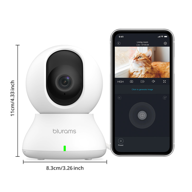 2/4X Blurams 2K Indoor Security Camera Pet Baby Child Monitor Night Vision FHD gallery