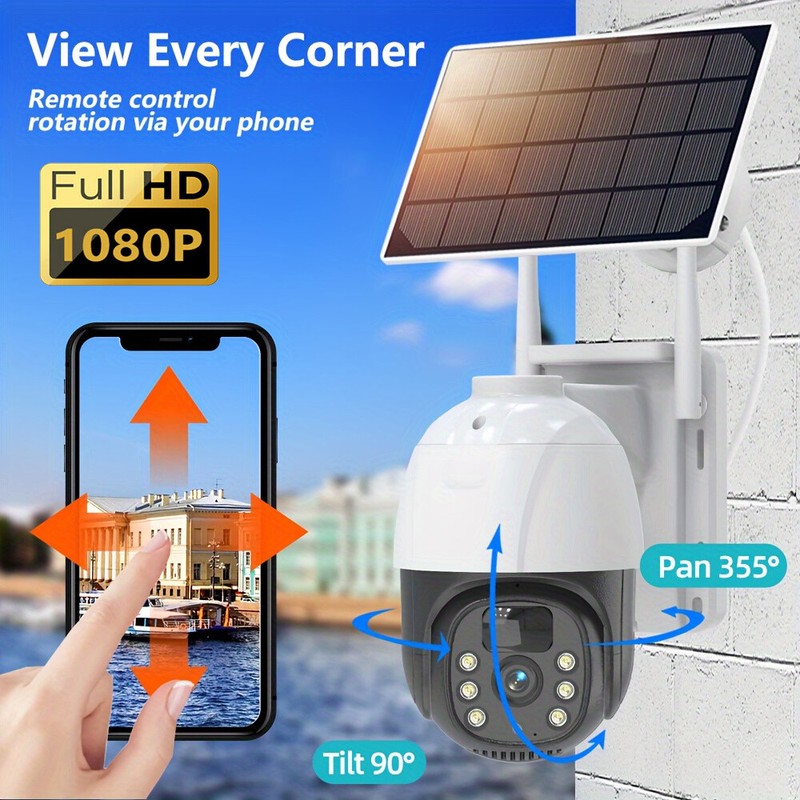 Solar Battery Powered WiFi Security Camera 3MP IP Pan Tilt Outdoor Security Cam gallery